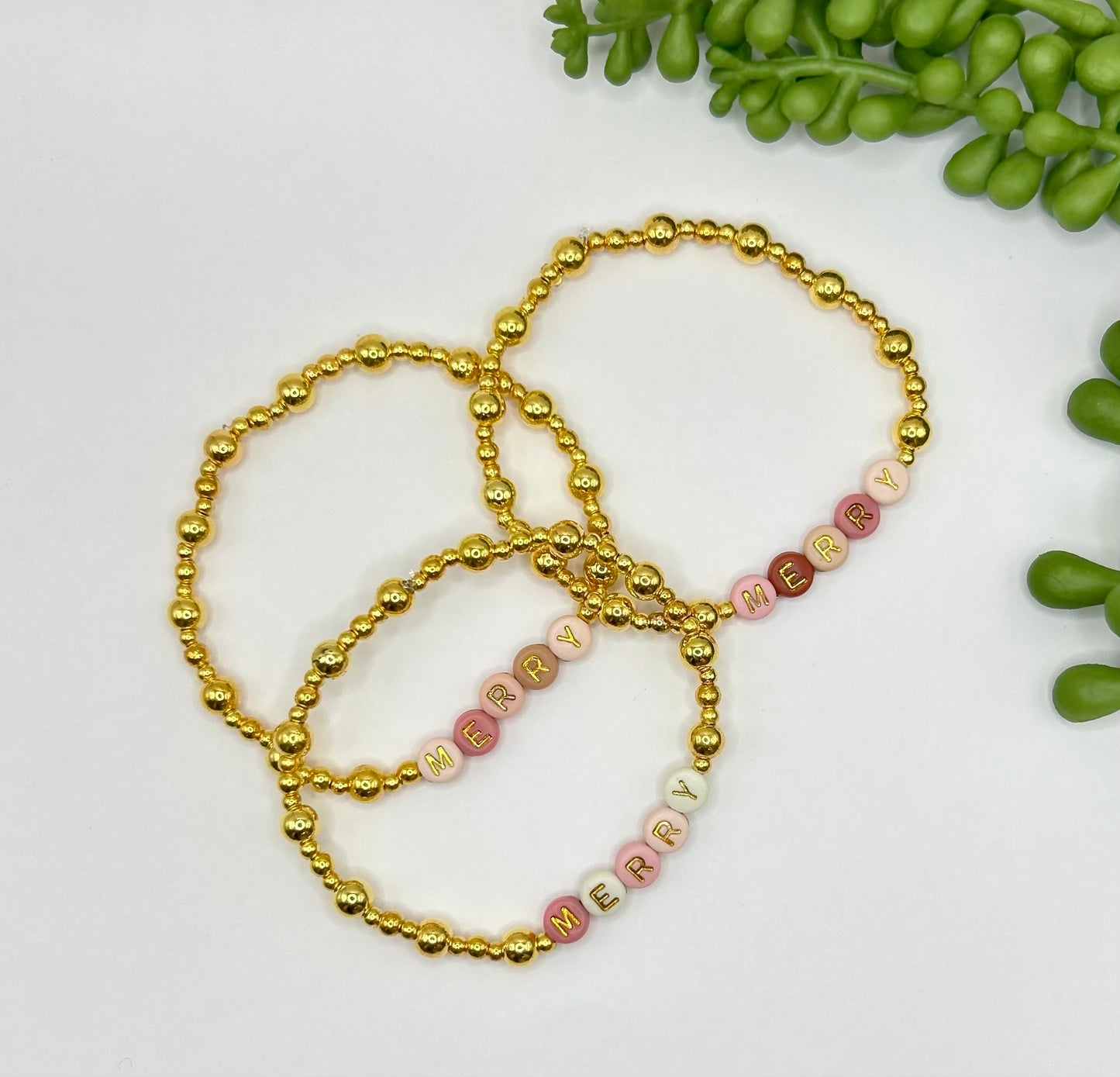 Merry Merry Merry Adult Bracelet Stack