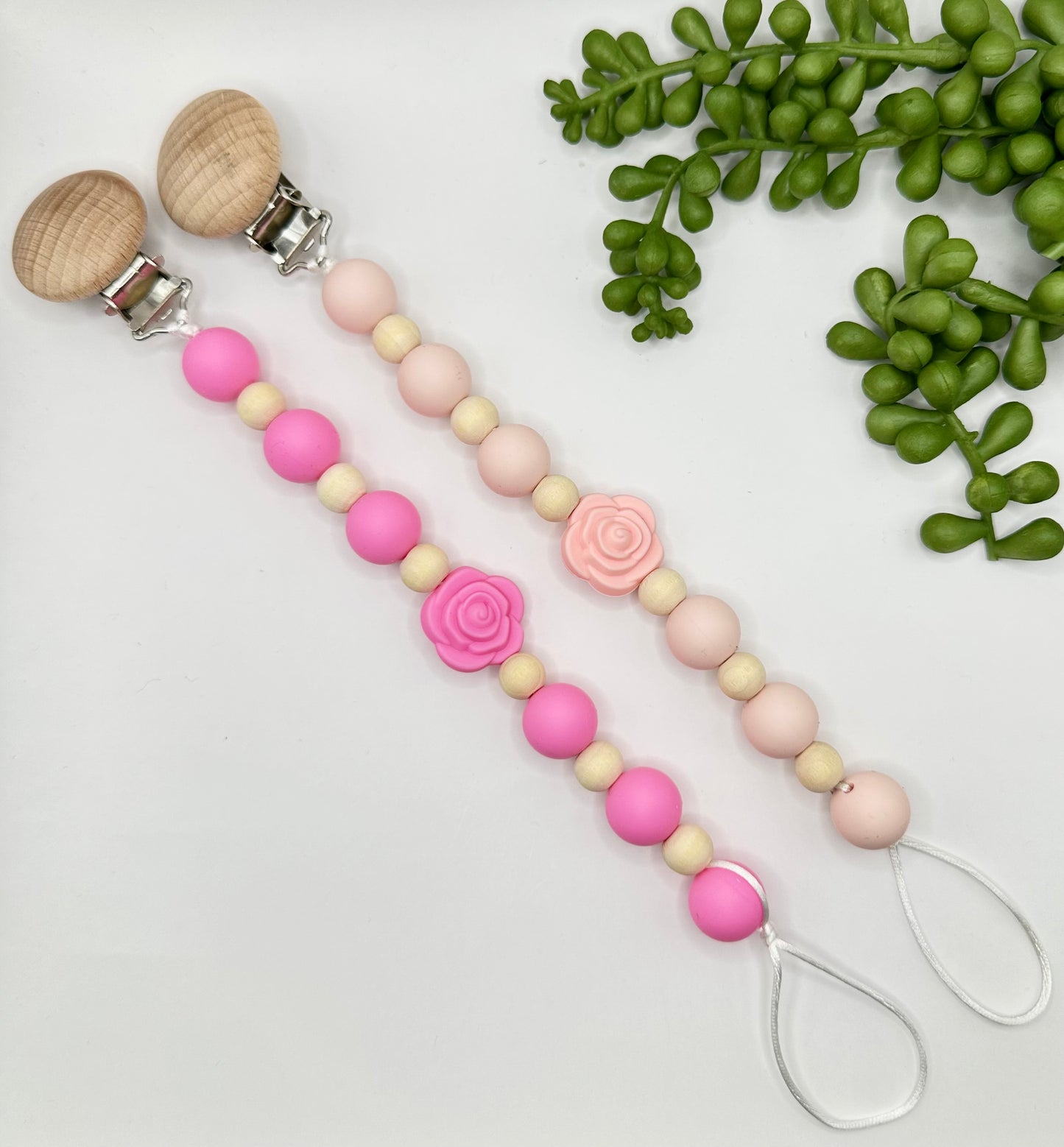 Rose Pacifier Clips