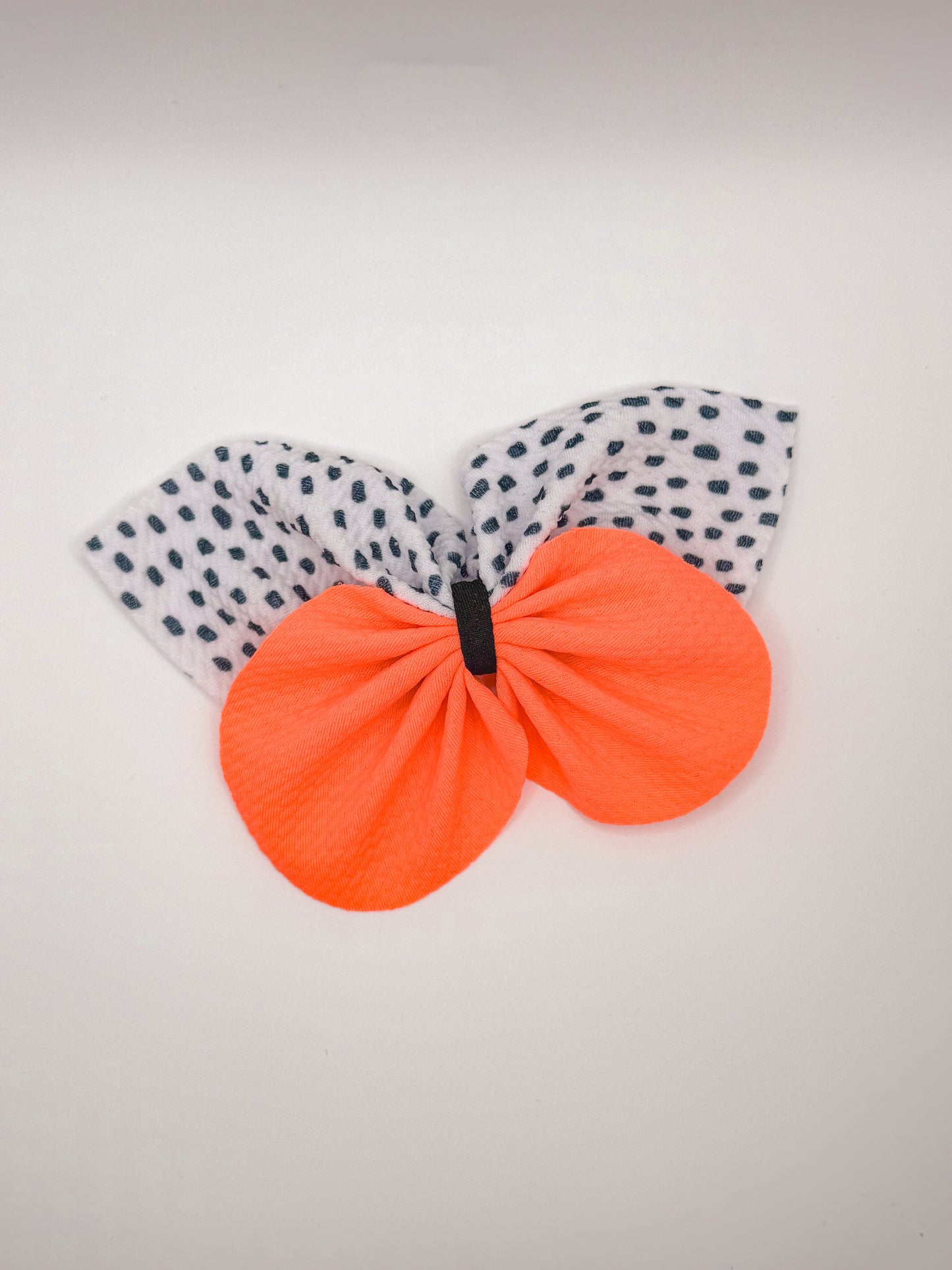 Neon Orange/Dots Butterfly Bow