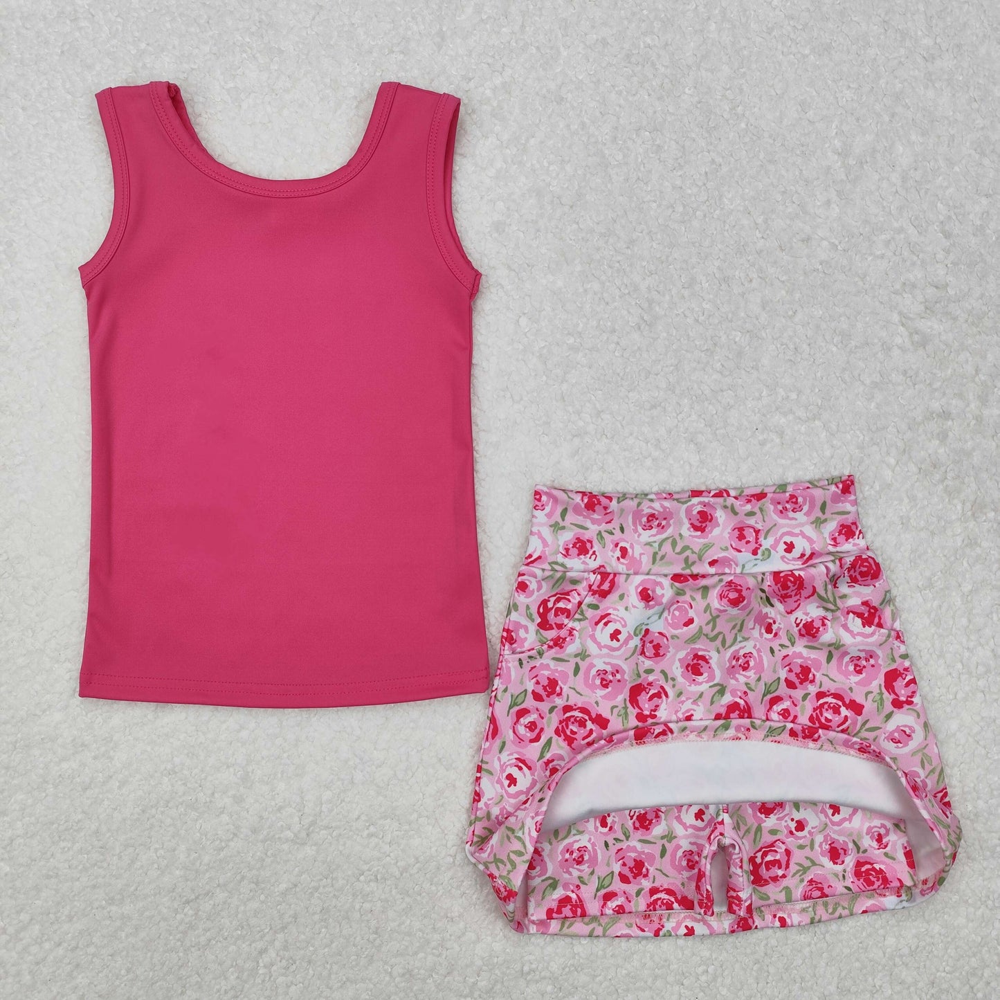 Pink Floral Skort Set - Preorder