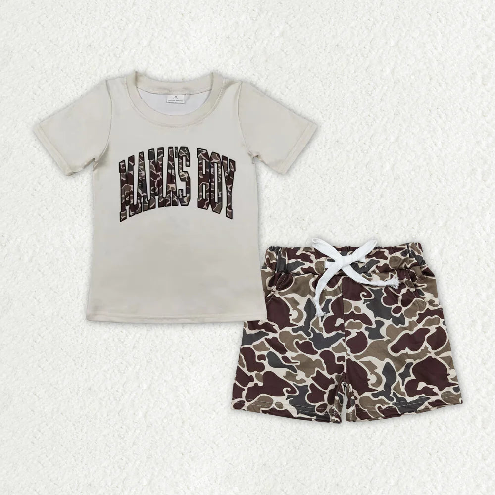 Mama's Boy Camo Boys Shorts Set - Preorder