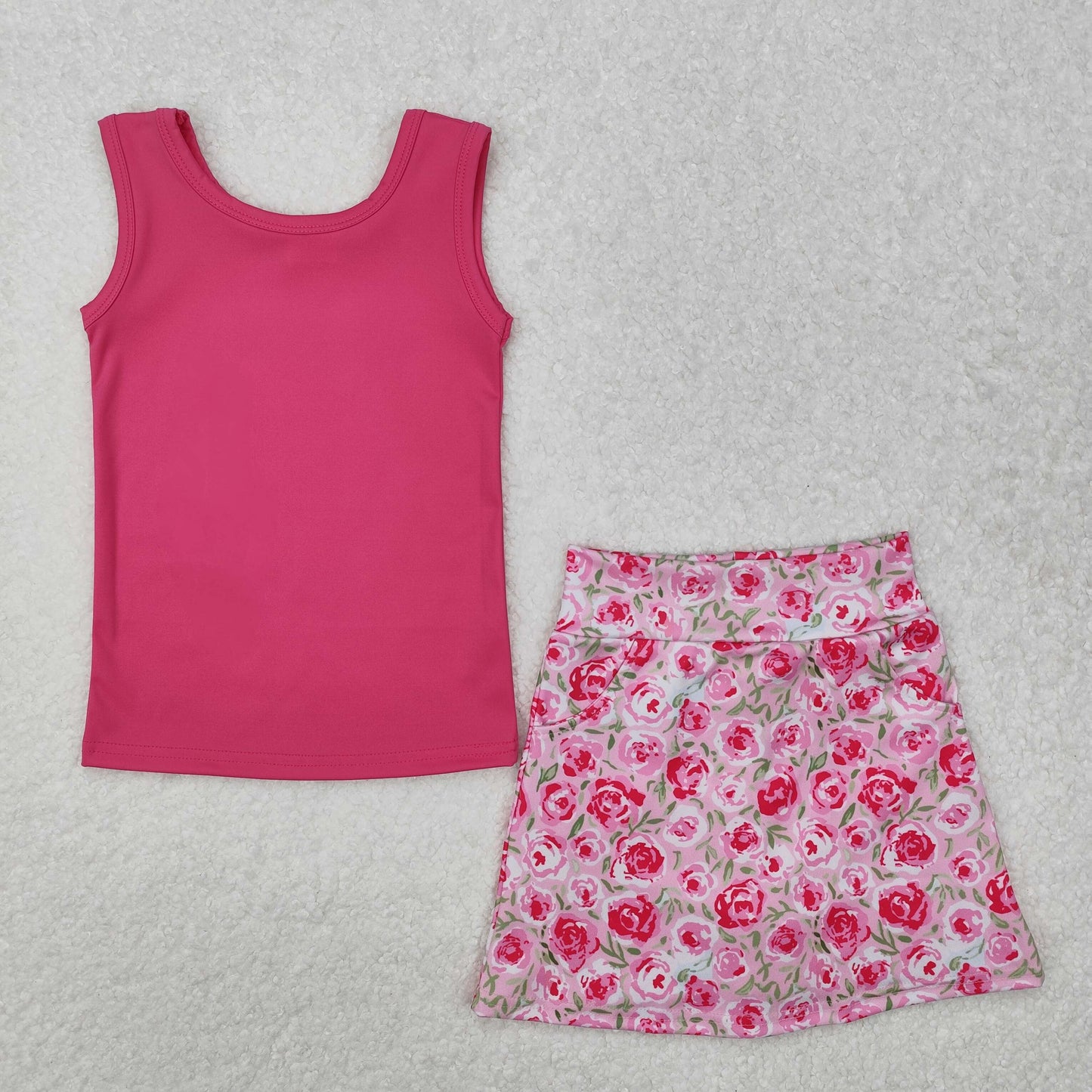 Pink Floral Skort Set - Preorder