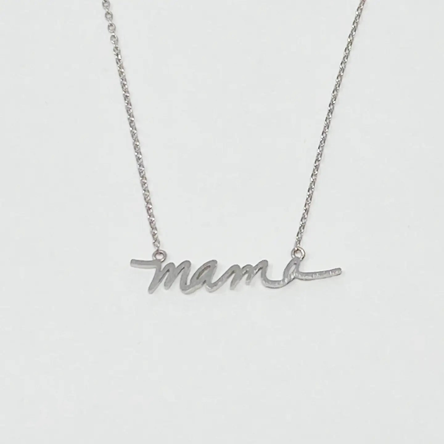Mama Script Necklace (Silver) - Preorder
