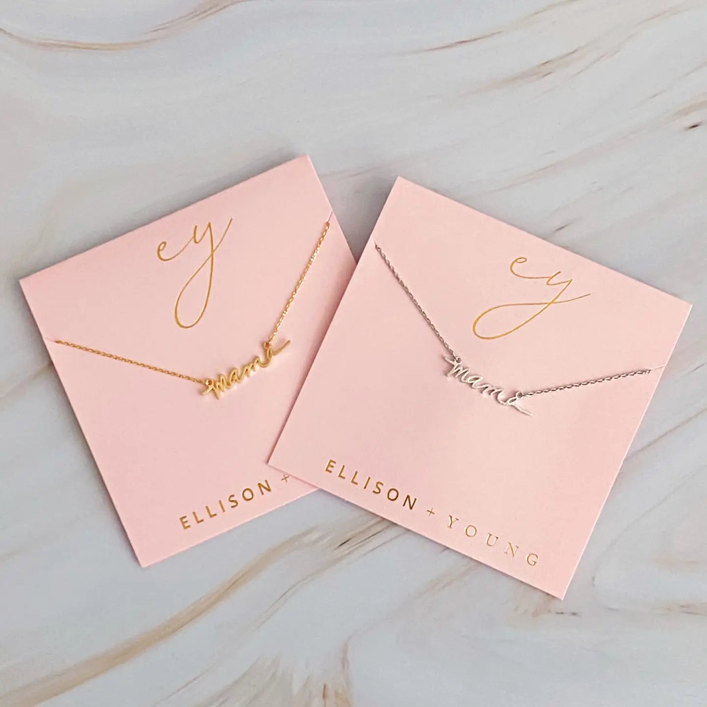 Mama Script Necklace (Silver) - Preorder