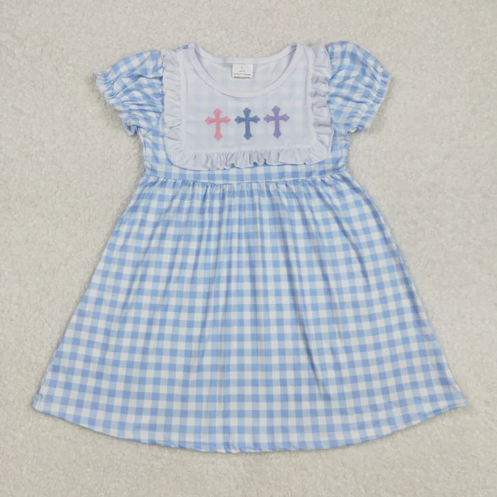 Blue Gingham Cross Dress - Preorder
