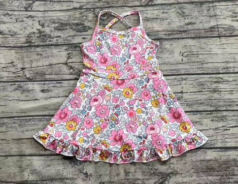 Pink Floral Ruffle Skort Dress - Preorder