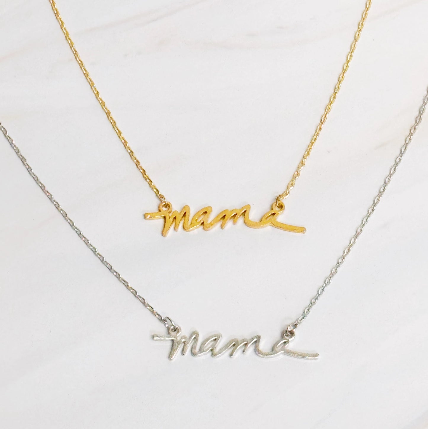 Mama Script Necklace (Gold) - Preorder