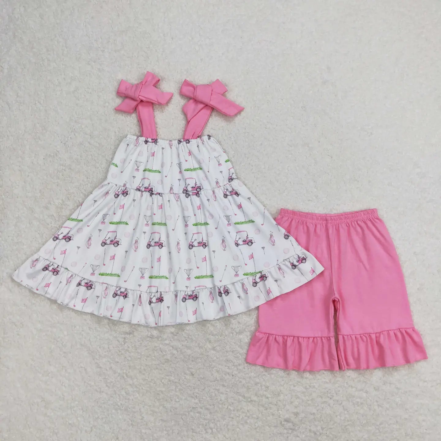 Pink & Blue Golf Sibling Outfits - Preorder