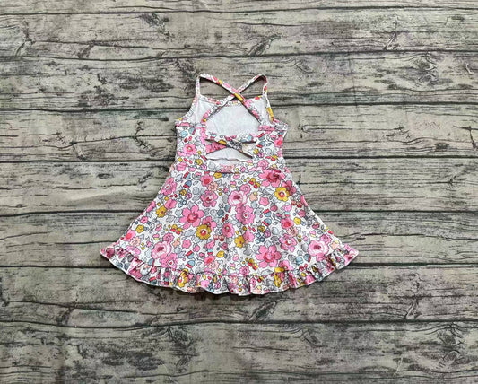 Pink Floral Ruffle Skort Dress - Preorder