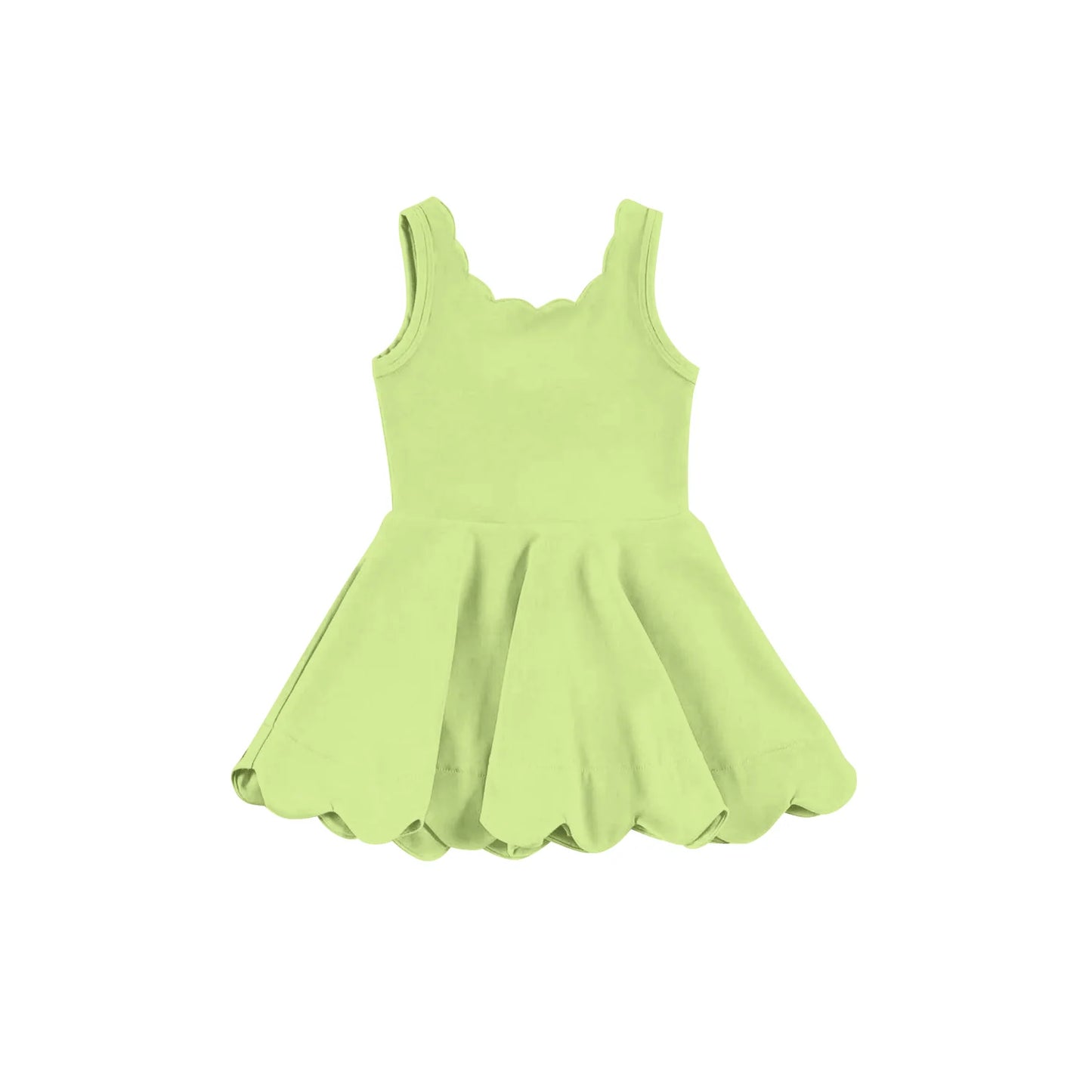 Scalloped Girls Yoga Dress with Skort (6 colors) - Preorder
