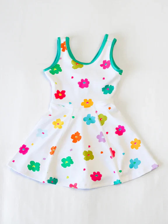 Colorful Flowers Skort Dress - Preorder