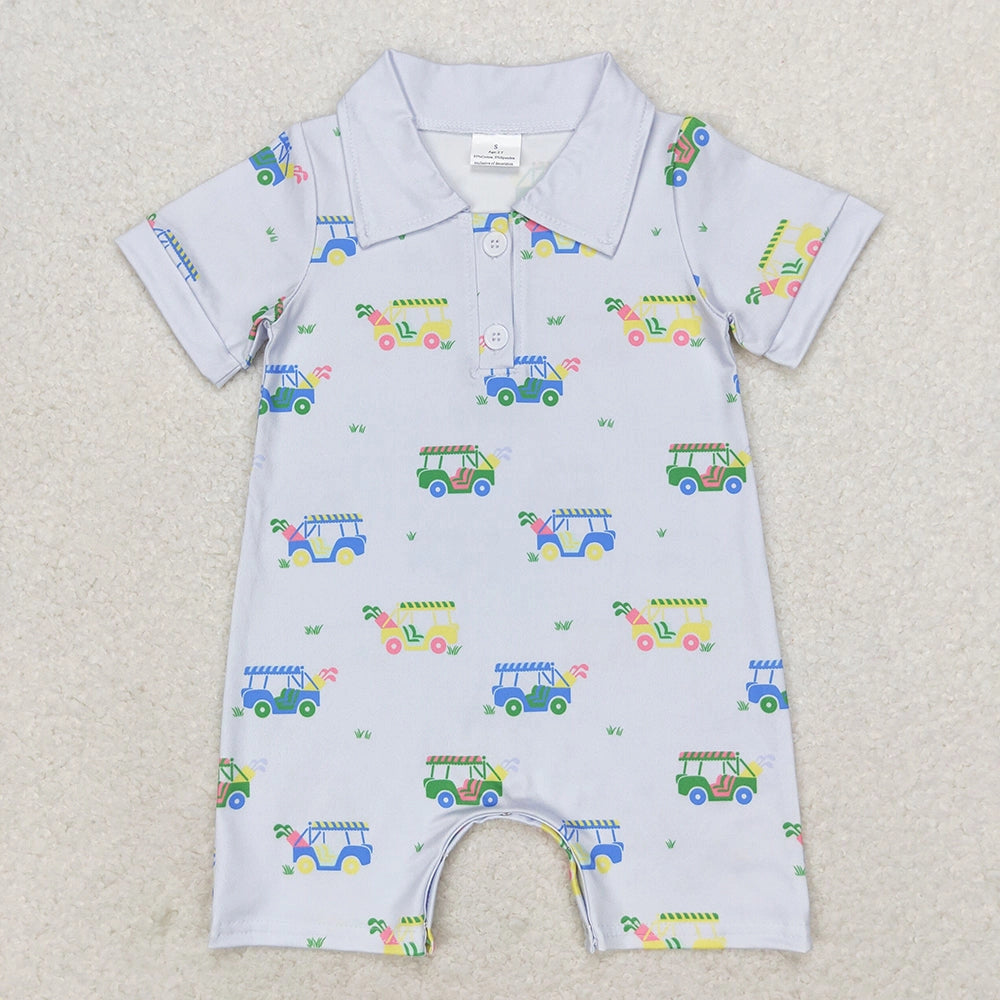 Blue Boys Golf Romper - Preorder