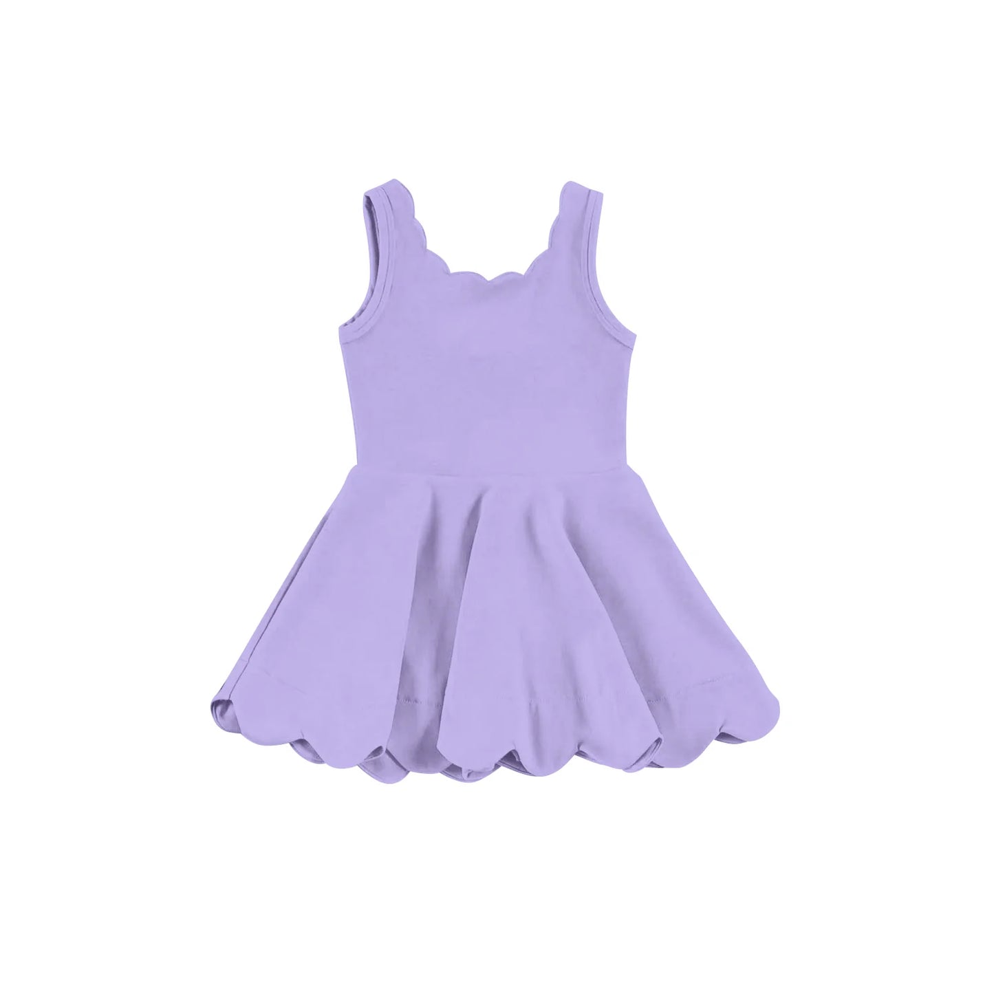 Scalloped Girls Yoga Dress with Skort (6 colors) - Preorder