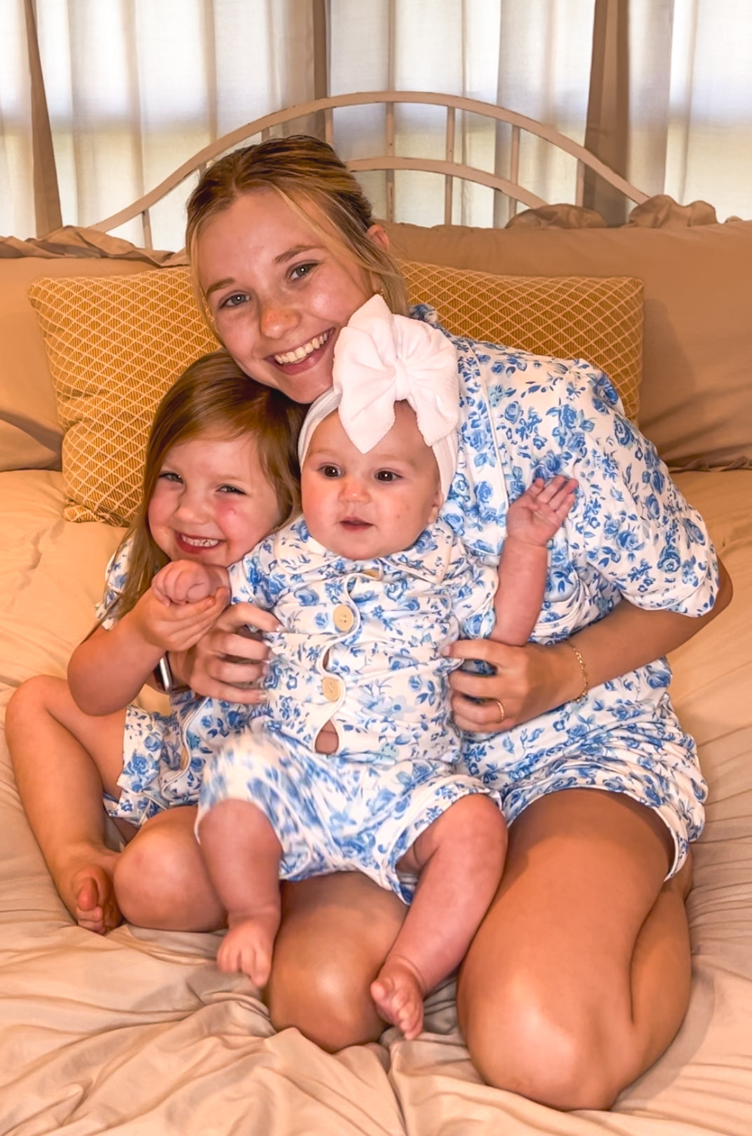 PREORDER—Blue & White Floral PJs (Mommy Matching)