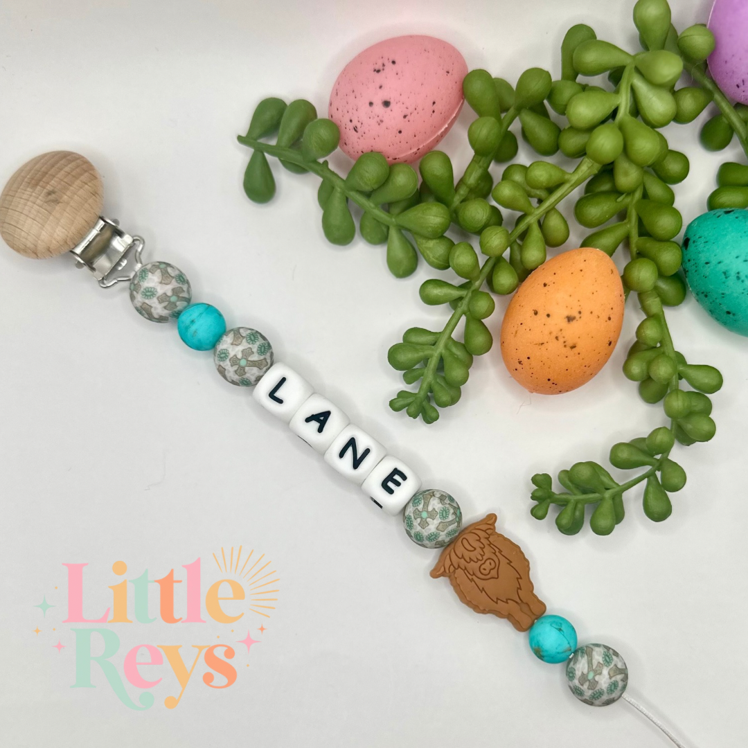 ‘Western Crosses & Turquoise’ Paci Clip