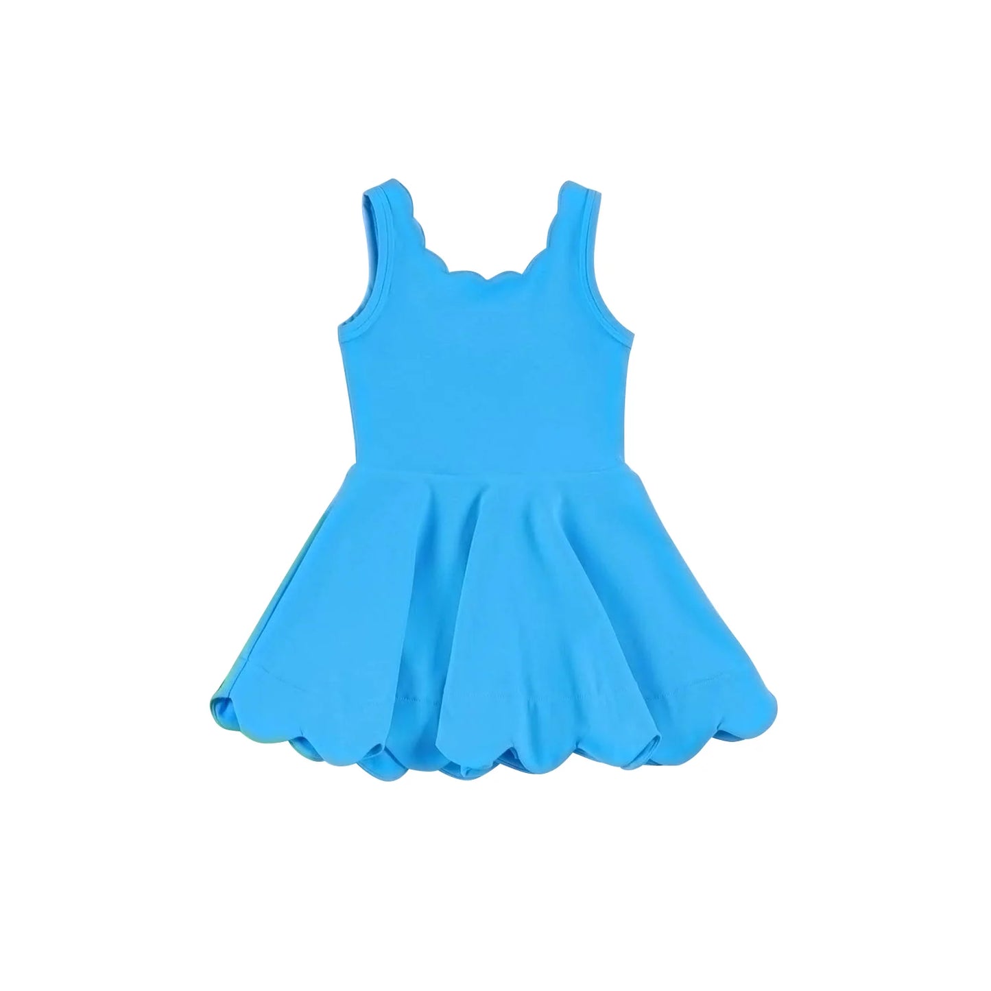 Scalloped Girls Yoga Dress with Skort (6 colors) - Preorder
