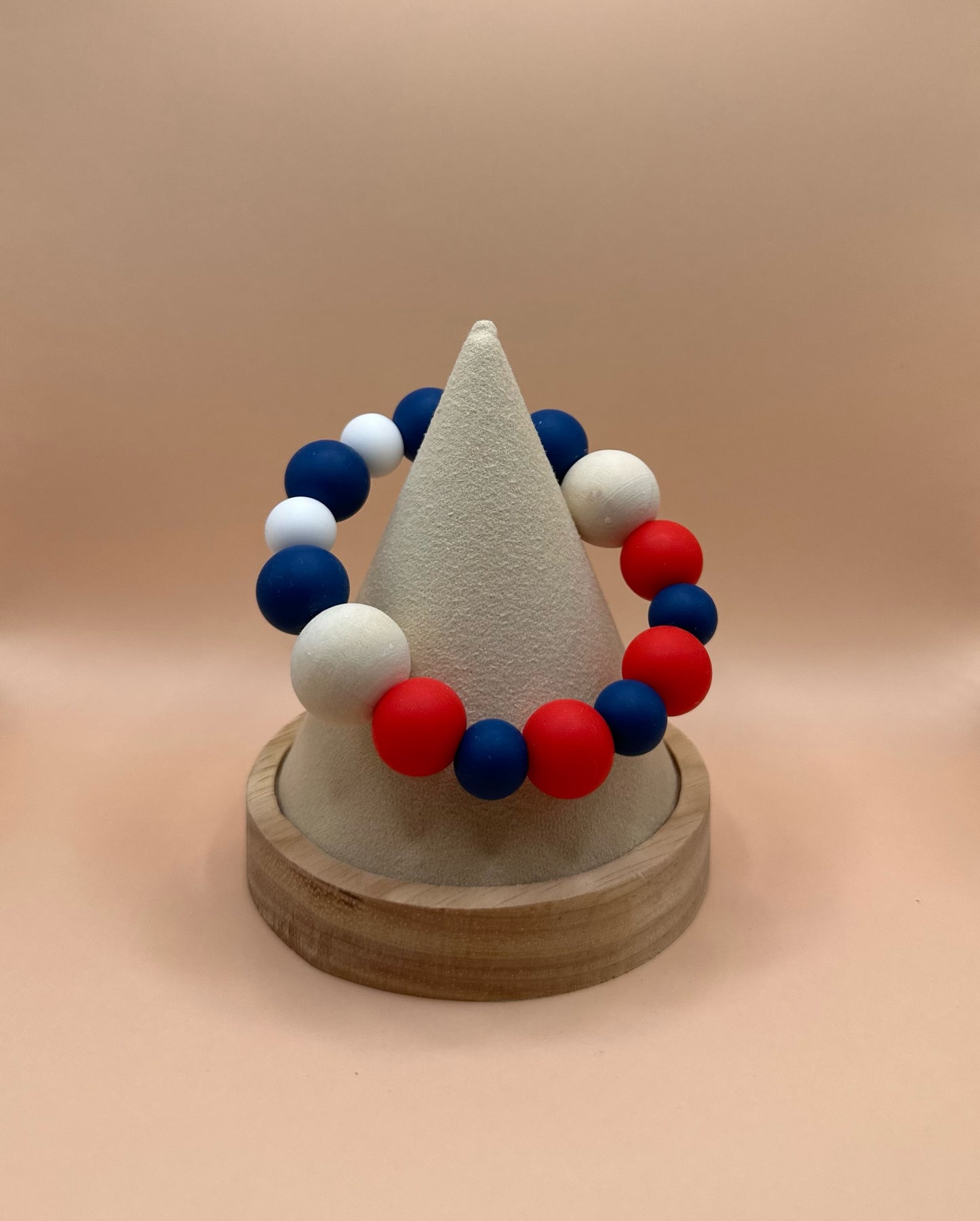 Teething Ring—Red, White, & Navy