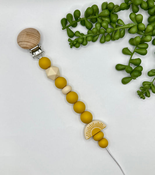 Sunny Daze Mustard Paci Clip
