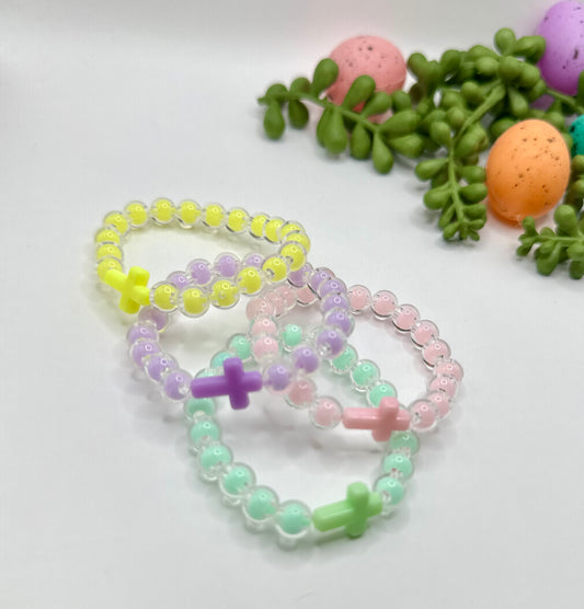 Colorful Crosses 4pc Kids Bracelet Stack