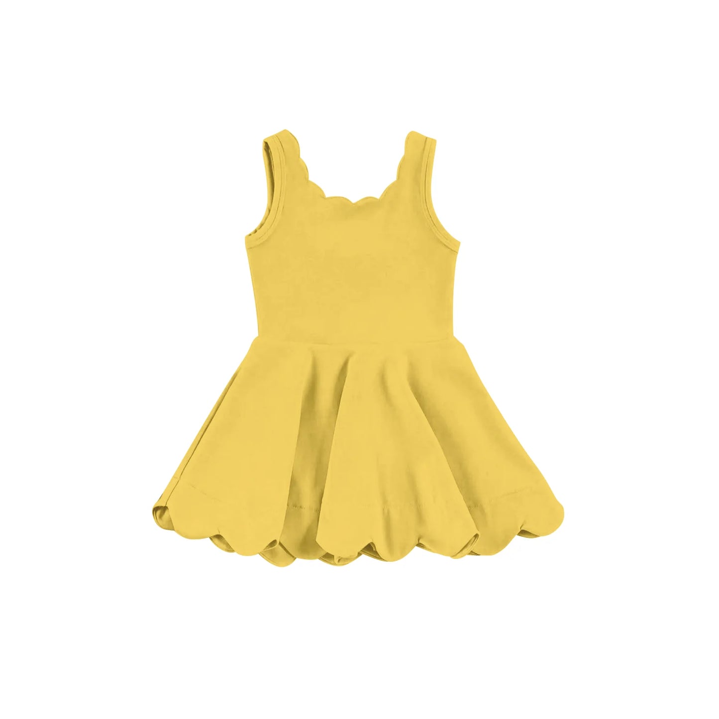 Scalloped Girls Yoga Dress with Skort (6 colors) - Preorder