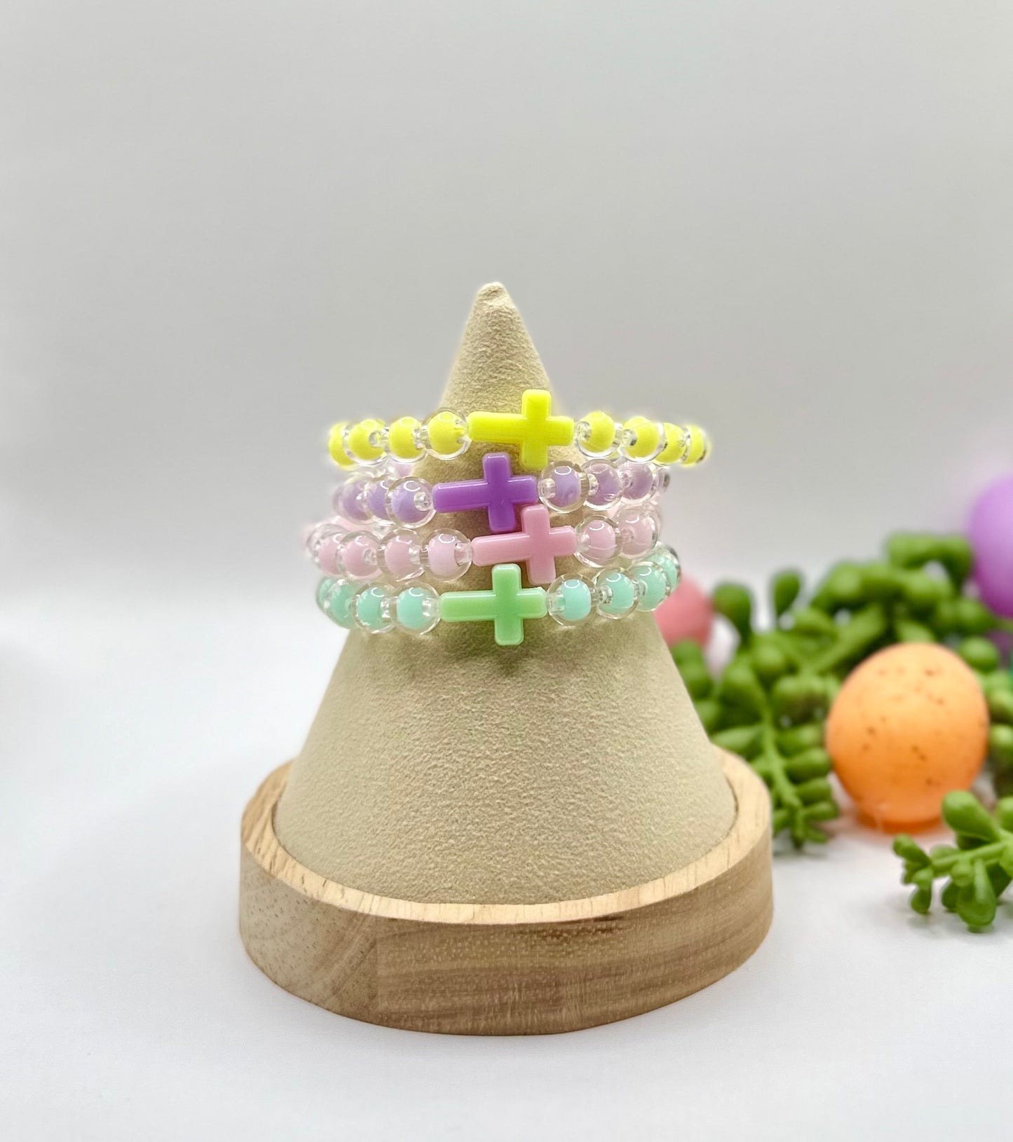 Colorful Crosses 4pc Kids Bracelet Stack