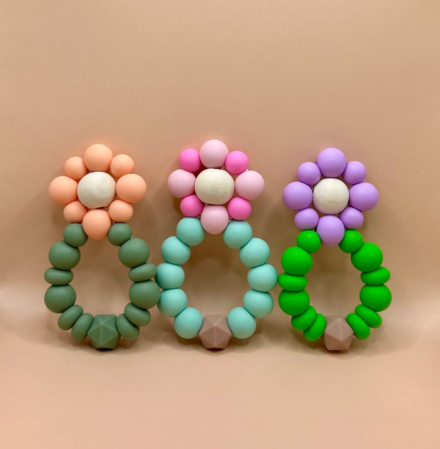 Flower Teether—Purple & Green