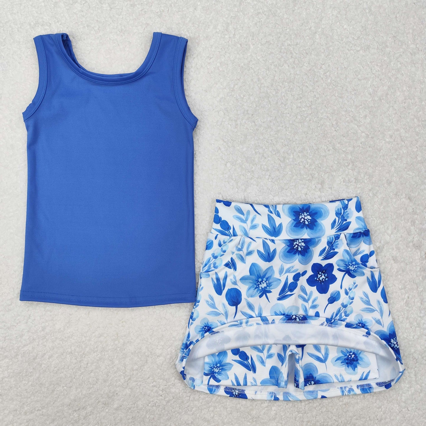 Blue Floral Skort Set - Preorder
