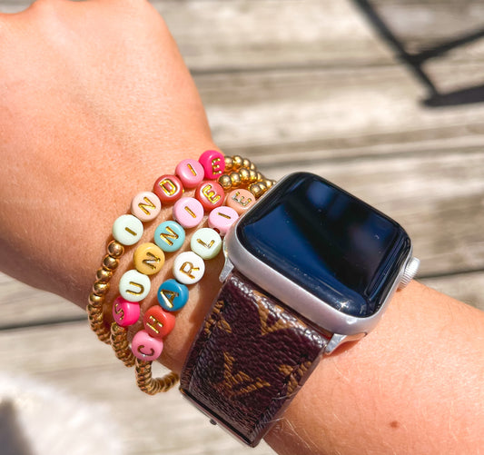 Gold Custom Rainbow Name Bracelets