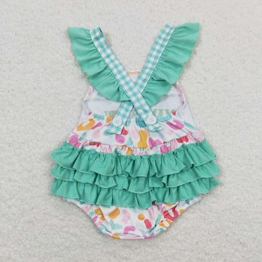 Mama's Girl Embroidered Leopard Mint Romper - Preorder
