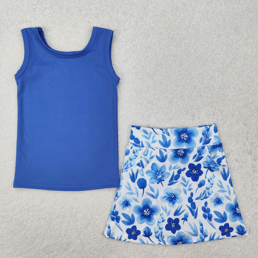 Blue Floral Skort Set - Preorder