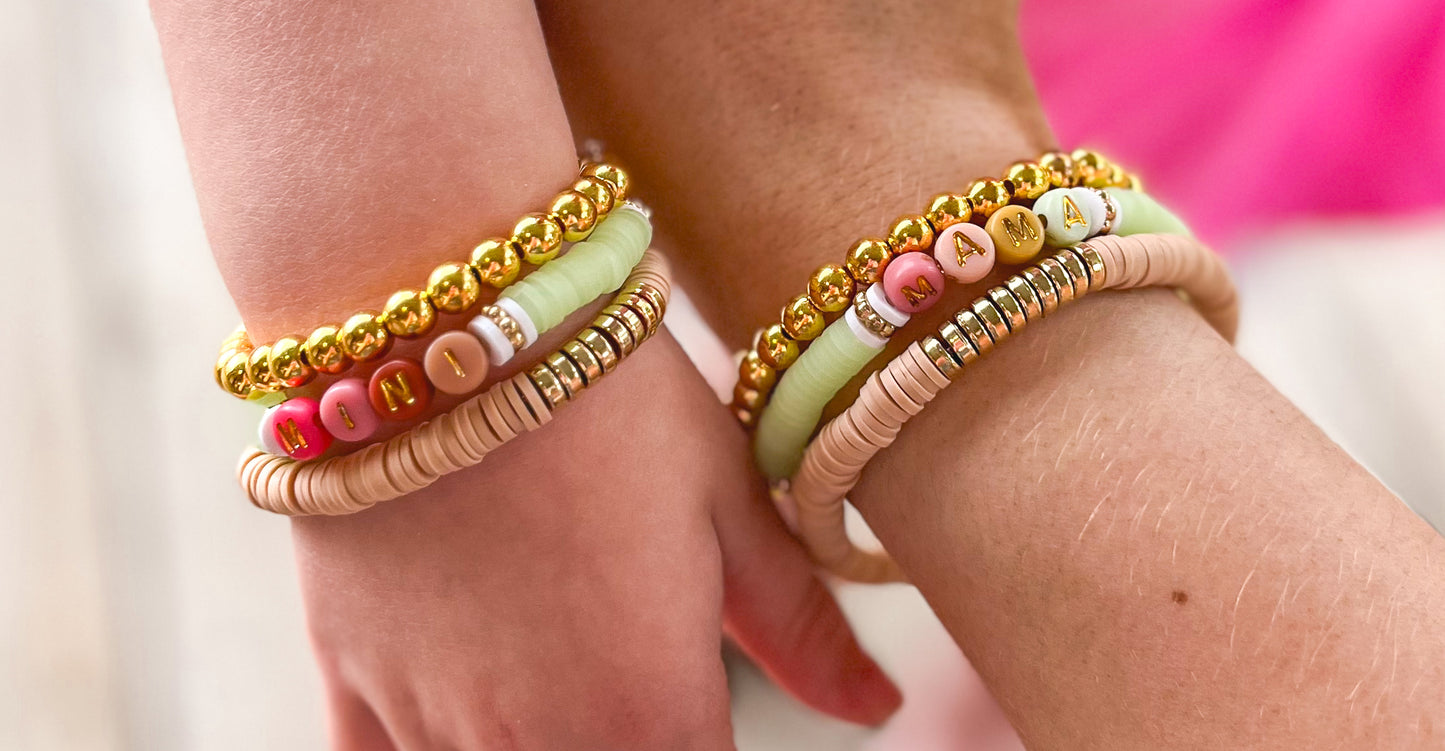Mama + Mini Bracelet Stacks—Green set