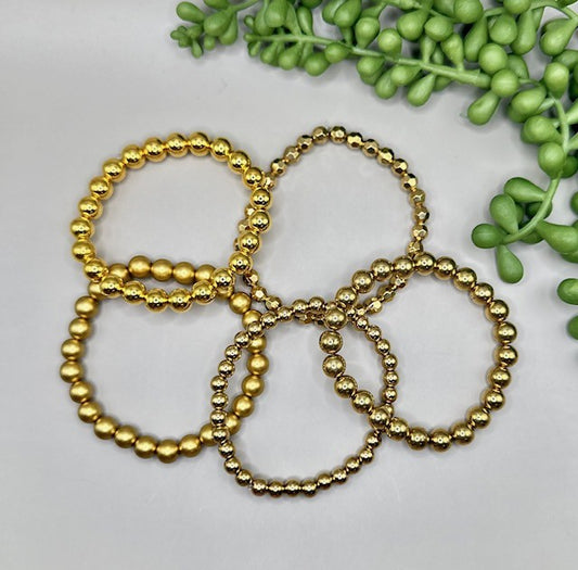 Gold 5pc Adult Bracelet Stack
