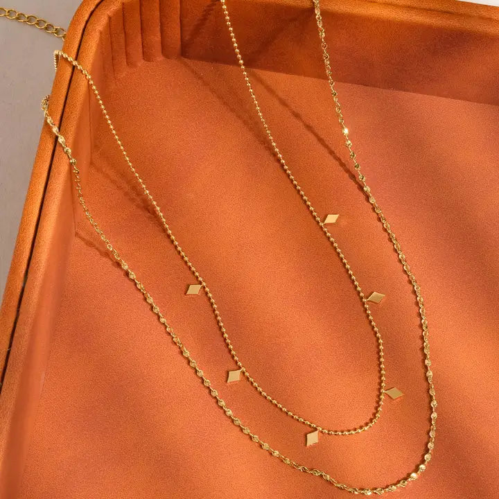 Arômes 18K Gold Non-Tarnish Layered Tassel Necklace - preorder