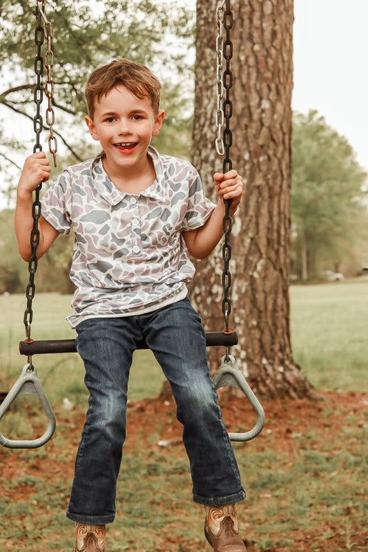 Gray Camo Collared Shirt