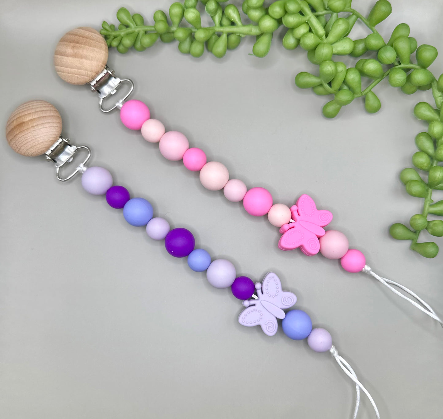 Set of 2 Butterfly Paci Clips