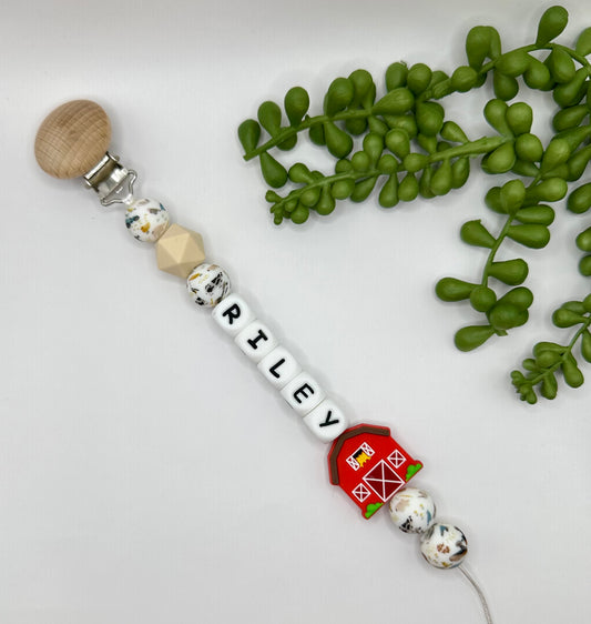 Farm Life & Barn Pacifier Clip