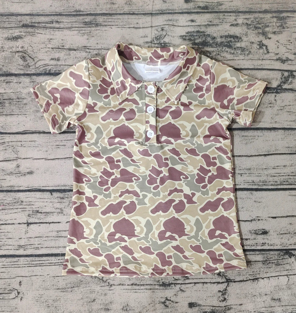 Brown Camo Collared Shirt