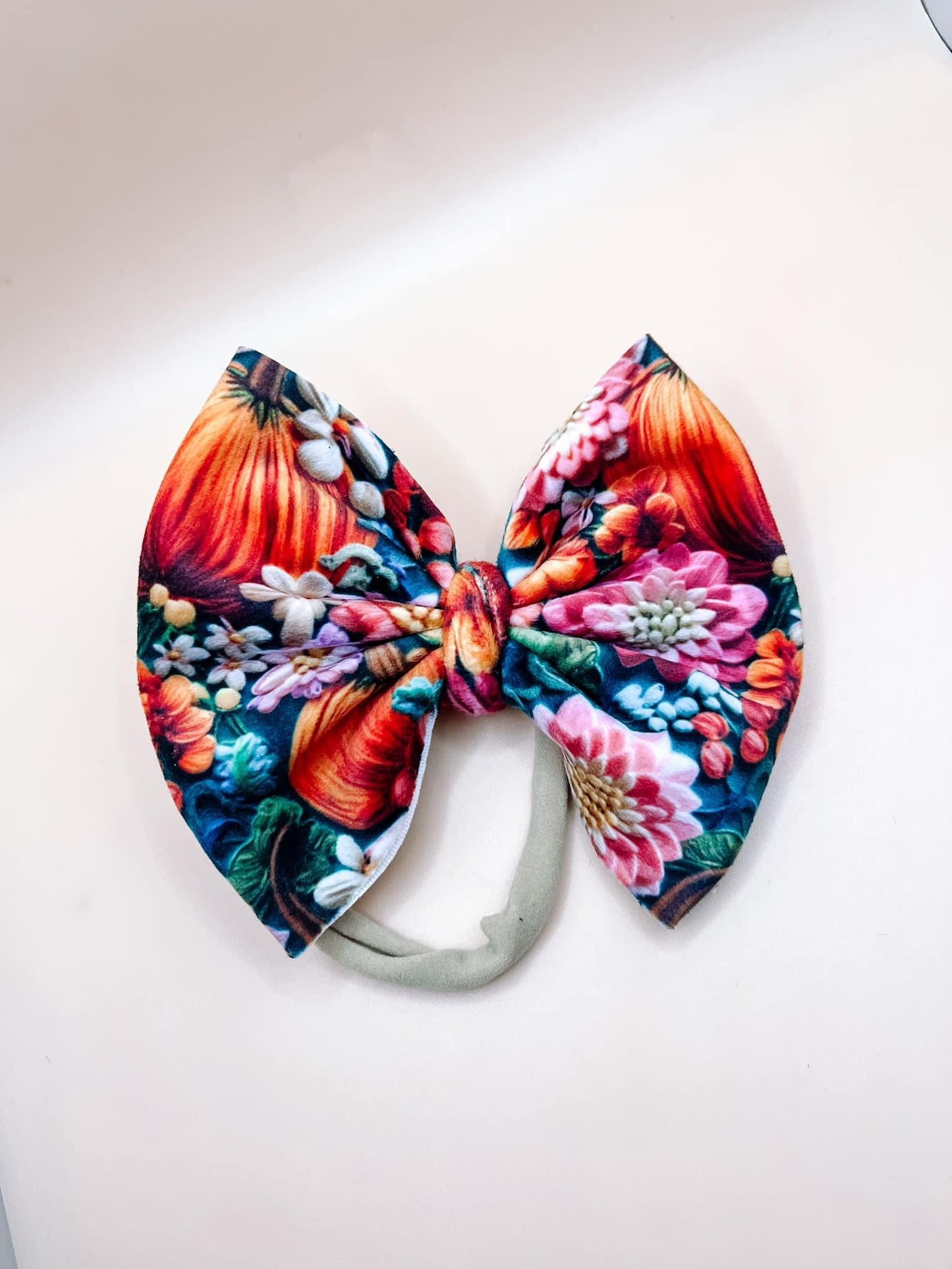 3D Pumpkin Embroidery Bow
