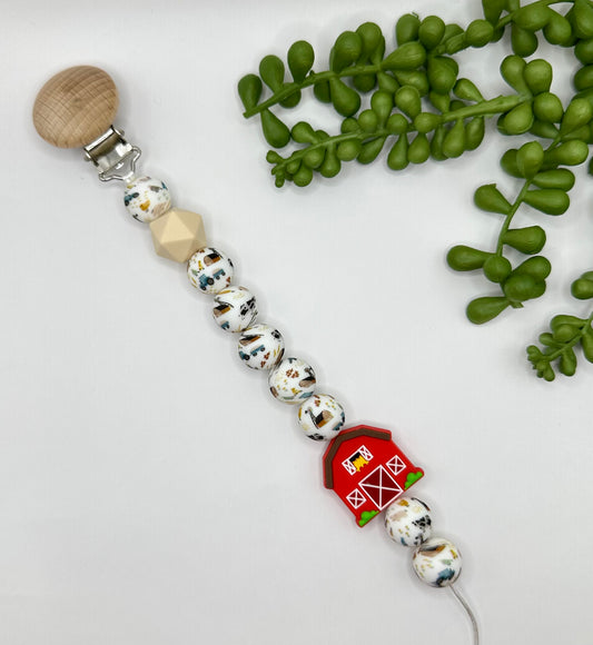 Farm Life & Barn Pacifier Clip