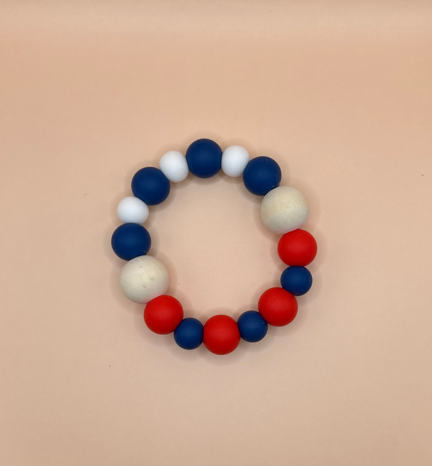 Teething Ring—Red, White, & Navy