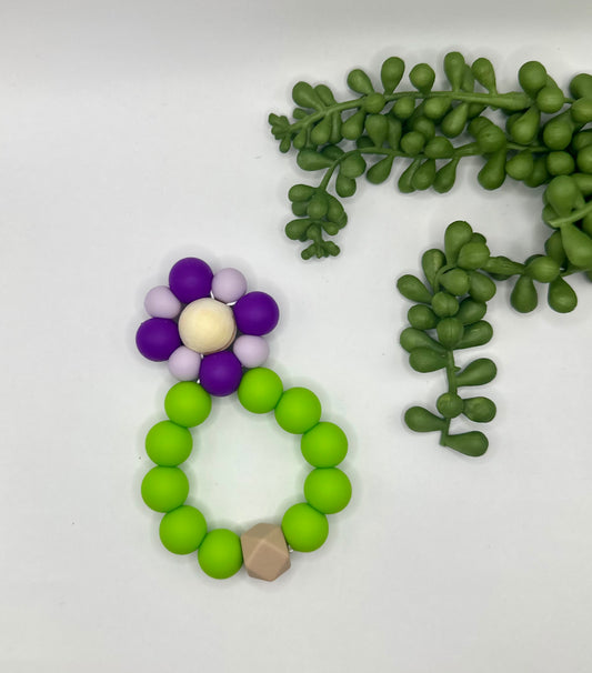 Flower Teether—Purple+Lavender