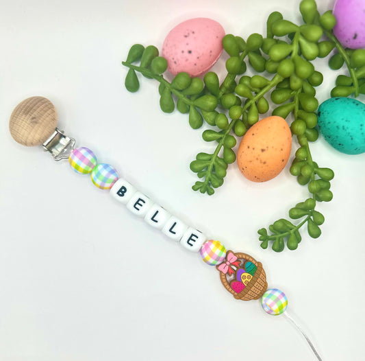 ‘Spring Gingham’ Paci Clip