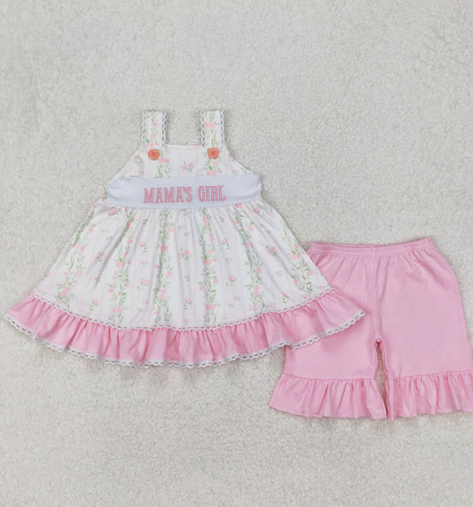 Mama’s Girl Embroidered Sweet Ruffle Set