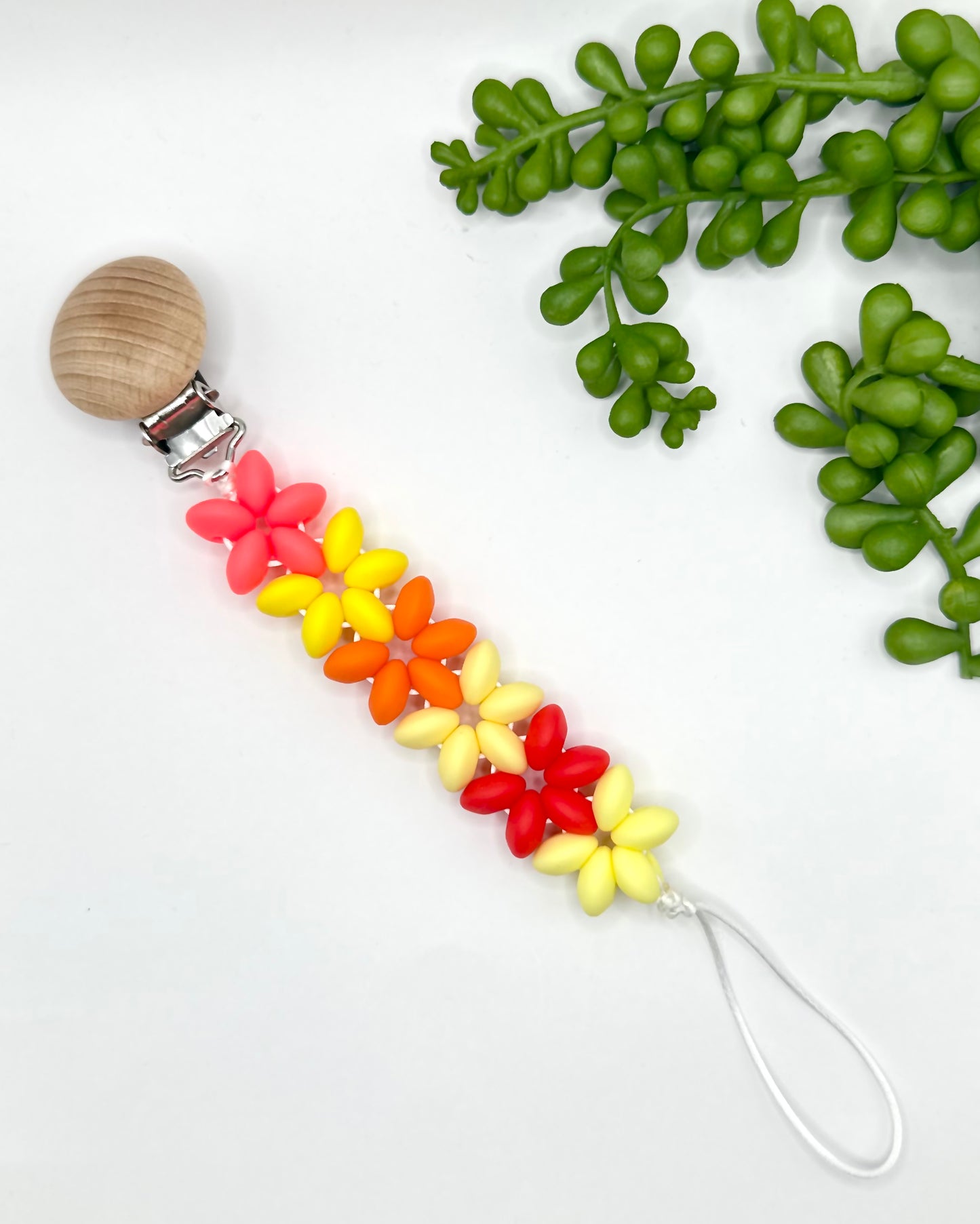 Colorful Flower Paci Clip