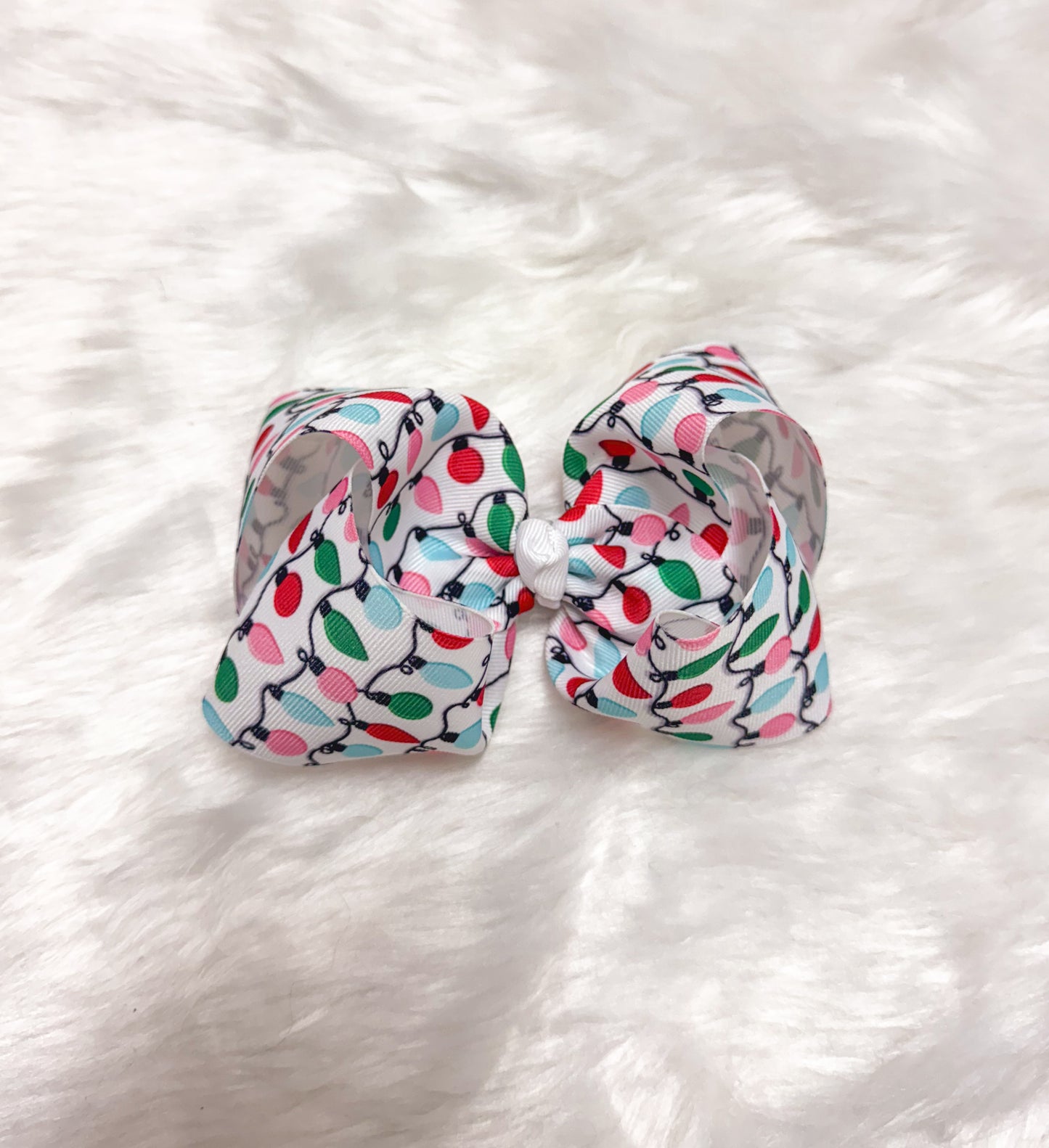 Christmas Lights Ribbon Bow