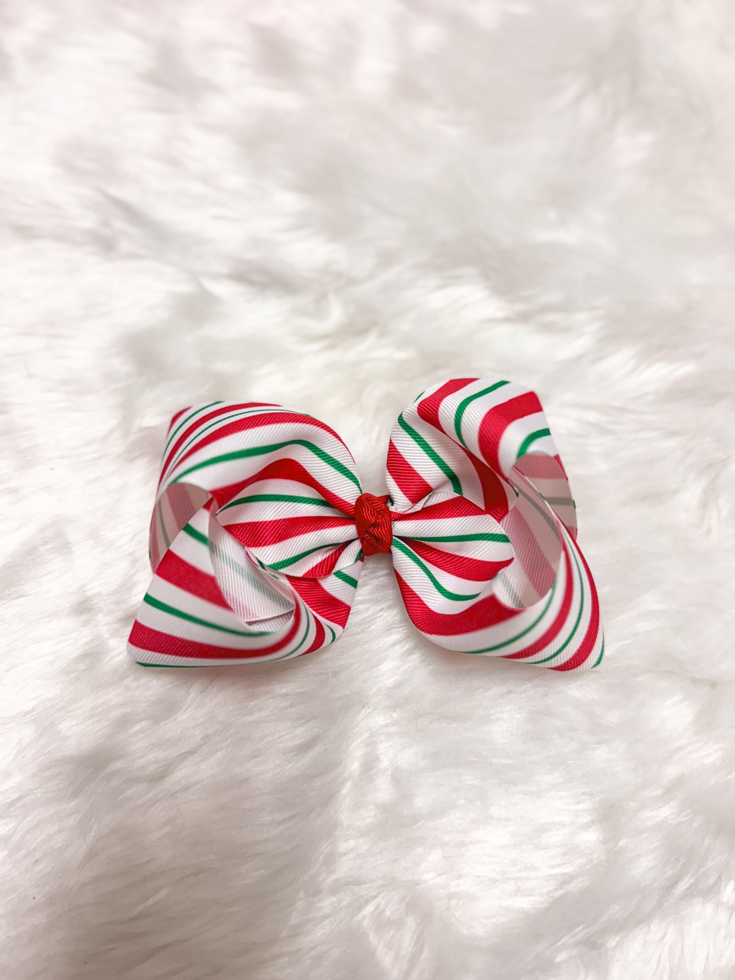 Christmas Stripes Ribbon Bow