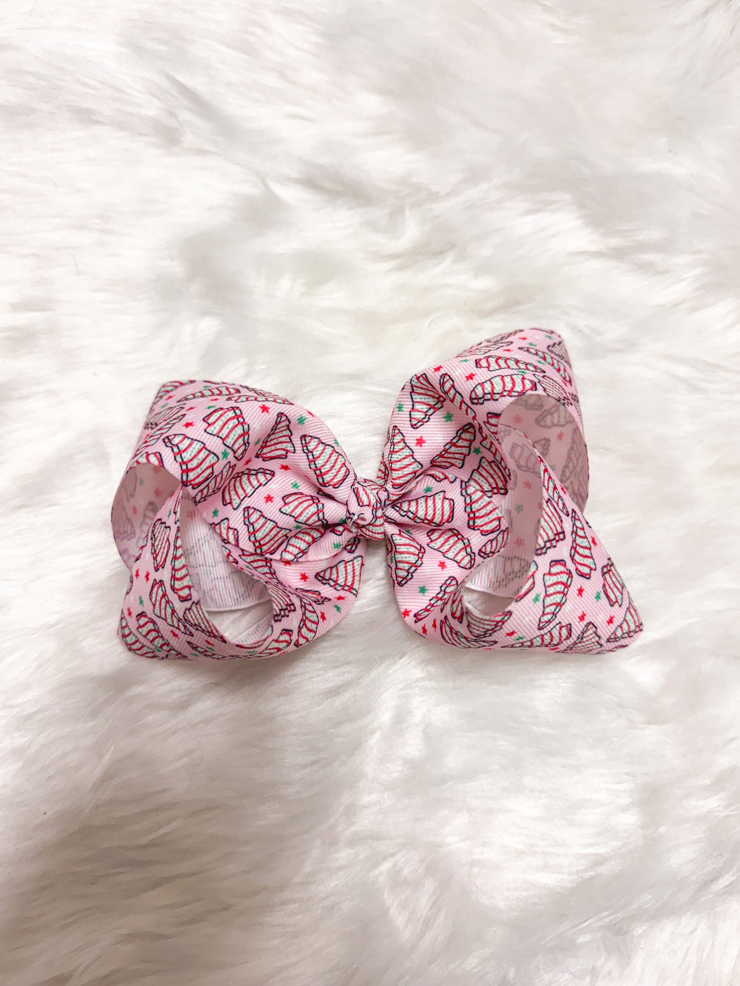 Pinky Christmas Tree Cakes Ribbon Bow