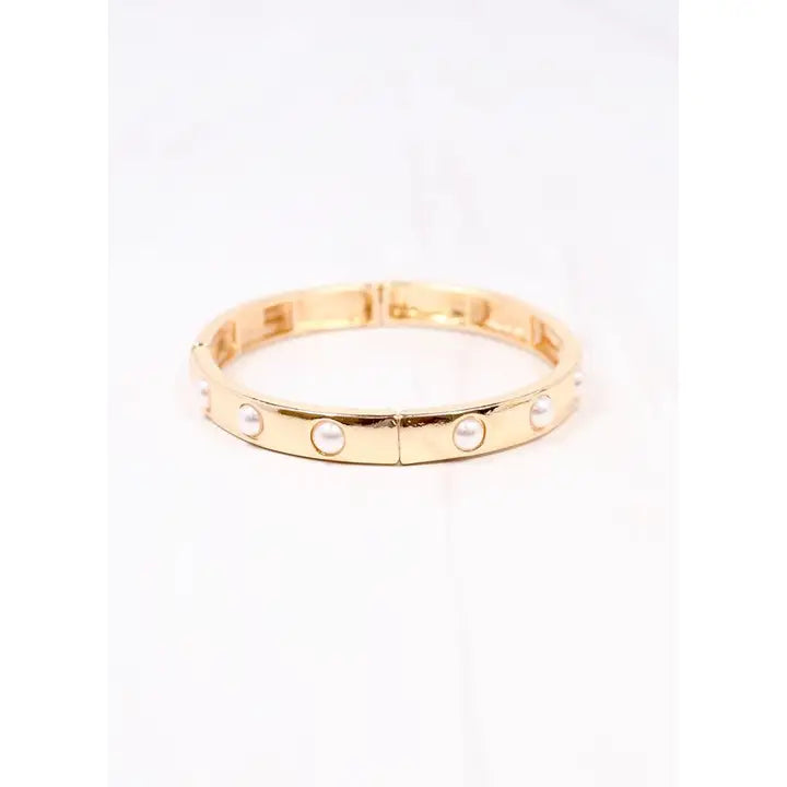 Addy Stretch Bracelet with Pearls Gold - preorder