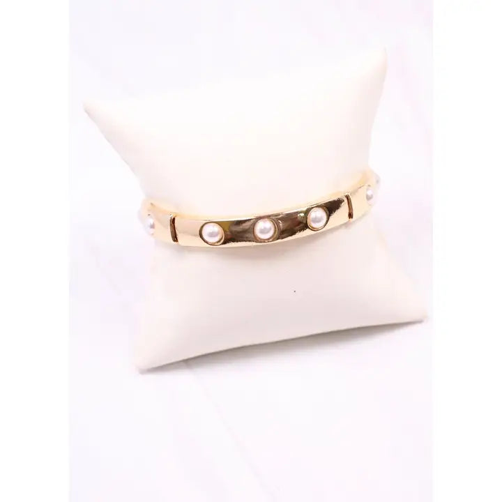 Addy Stretch Bracelet with Pearls Gold - preorder
