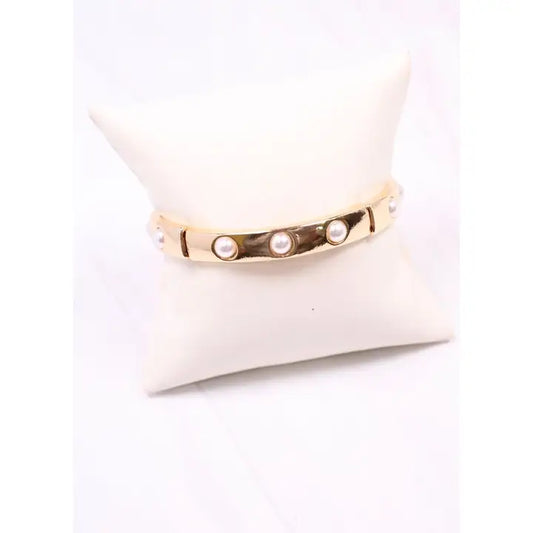 Addy Stretch Bracelet with Pearls Gold - preorder